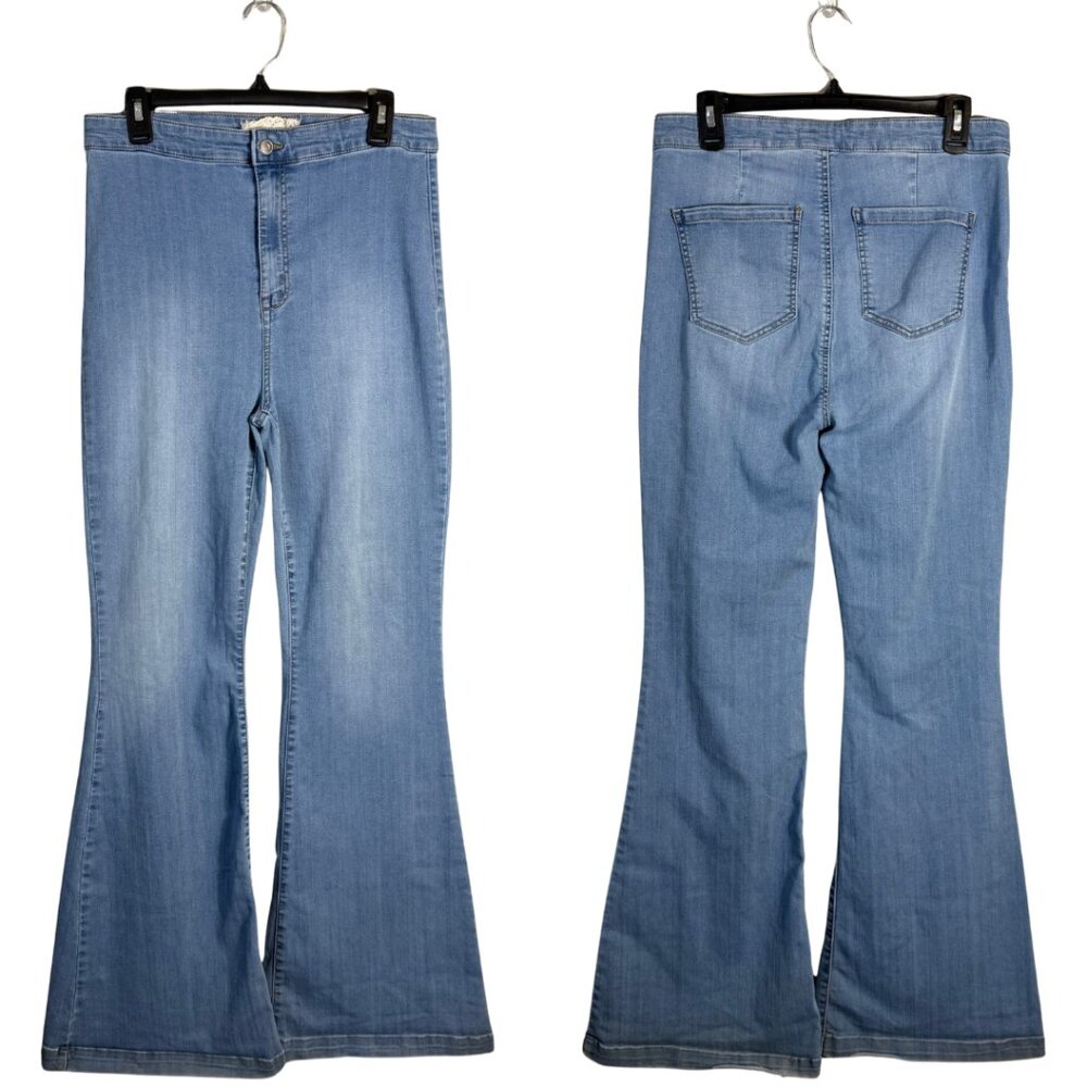 Altar'd State Kane High Rise Flare Denim Jeans Women's 31 Medium Wash 70s Retro